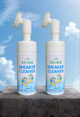 Syhrik (Pack of 2) Premium foaming sneaker cleaner foaming pump bottle (150+150) 300 ML Sports, Canvas, Suede, Nubuck Shoe Cleaner(Natural)