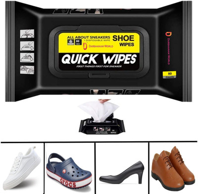 vishvakarma Sneaker & Shoe Cleaner Wipes Packs of 80 Canvas, Leather, Nubuck, Patent Leather, Sports, Suede, Synthetic Leather, Velour Shoe Cleaner(White)