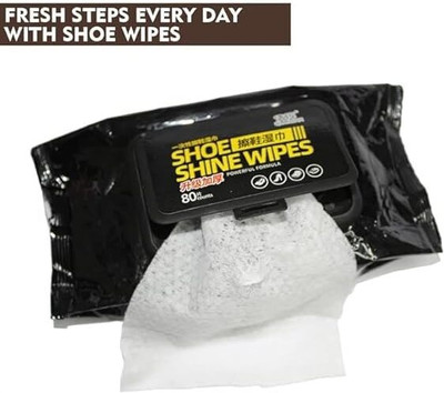 Budieggs Natural Sneaker & Shoe Cleaner Wipes - 1 Packs of 80 Canvas, Leather, Patent Leather, Sports, Synthetic Leather Shoe Cleaner(White)