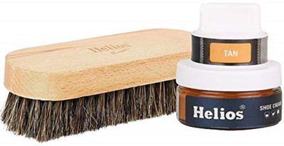 Helios Shoe Accessories Kit 1 Tan Shoe Cream 199, 1 Horse Hair Brush Leather Shoe Cream(Tan)