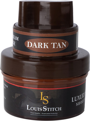 LOUIS STITCH Dark Tan Shoe Cream with Applicator For Leather items Leather Shoe Cream(Khaki)