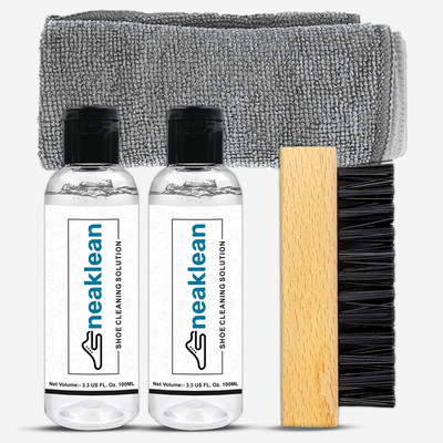Quickshines Complete Shoe Cleaning Care Kit – 2 Solutions, Brush & Microfiber Cloth Shoe Care Kit(200 ml, White)