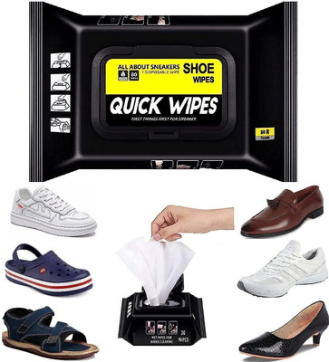 ABlue Clipper Sneaker & Shoe Cleaner Wipes 1 Packs of 80 Portable Sneakers Cleaner Shoe Wipes Sports Shoe Cleaner(White)