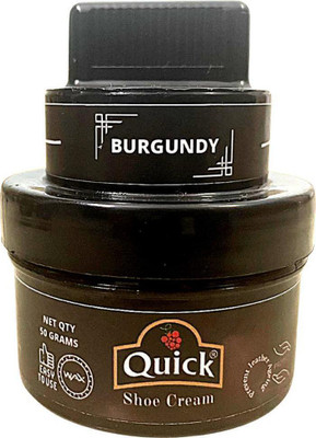 Quick Cream Shoe Polish Color - Burgundy (Pack 50 Grams) Carnauba Wax Shoe Cream Leather Shoe Cream(Multicolor)