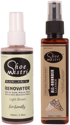 Shoe Mistri (Light Brown) Combo -Best for Suede, Nubuck, Synthetic Leather, Leather, Velour Shoe Cleaner(Brown)