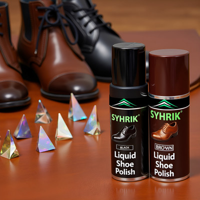 Syhrik Black & Brown Liquid Shoe Polish For Leather Shoe Polish. Instant shoe shiner. Leather Shoe Liquid Polish(Black)