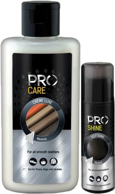 Pro CARE COMBO I CREMELUXE SHOE MOISTURIZER-150ml I LIQUID POLISH NEUTRAL-75ml Leather, Synthetic Leather Shoe Liquid Polish(Neutral)