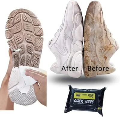 QinPin Instant Shoe Wipes, Dirt & stain cleaner Shoe Cleaner Canvas, Leather, Sports, Velour Shoe Cleaner(White)