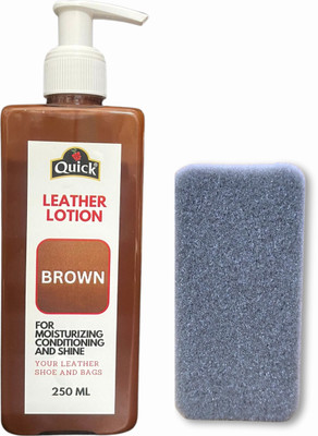 Quick Lotion Cream For Leather Shoes Bags and Jacket | 250 ML Pack | Color - Brown Leather Shoe Cream(Brown)
