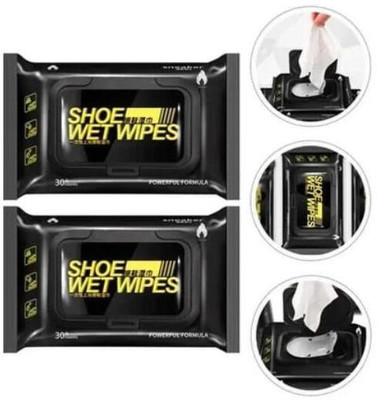 Sandhya Shoe Cleaning Wet Wipes | Instant Stain Remover Wipes Leather Leather, Patent Leather, Synthetic Leather Shoe Cleaner(White)
