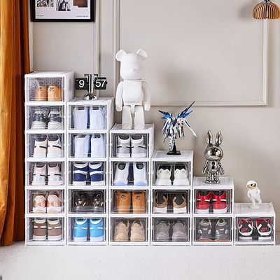 Fashion Verses 6 Tier Transparent Foldable Shoe Rack Organizer Plastic Collapsible Shoe Stand(Matte, 6 Shelves, DIY(Do-It-Yourself))
