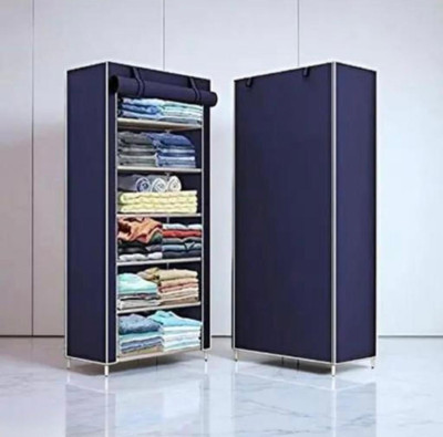 CHOUXPRO Foldable 6-Layer Shoe Rack with Cover | Dustproof & Portable Plastic Collapsible Shoe Stand(BLUE, 6 Shelves, DIY(Do-It-Yourself))