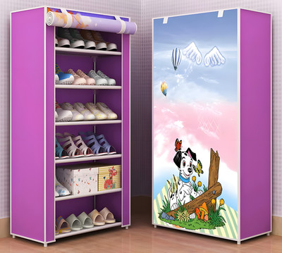 BRANTOX Shoe Rack Organizer – 6 Tier, Foldable, Space-Saving Cabinet for Shoes Plastic Shoe Stand(pink & blue, 6 Shelves, DIY(Do-It-Yourself))