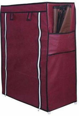 Fab Metal Collapsible Shoe Stand(maroon, 4 Shelves, DIY(Do-It-Yourself))