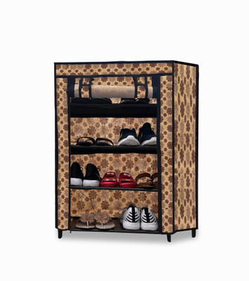 URBAN CHOICE 4 Layer Flowerprint Shoe Storage Lightweight and Sturdy Organizer Metal Collapsible Shoe Stand(Multicolor, 4 Shelves, DIY(Do-It-Yourself))