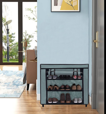 URBAN CHOICE Metal Collapsible Shoe Stand(GREY, 3 Shelves, DIY(Do-It-Yourself))