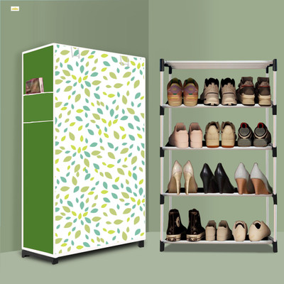 YASHODEEP TRADING 4 Tier Foldable Shoe Rack – Space Saver, Universal for Entry, Bedroom & Balcony Plastic Shoe Stand(Leaf Modern Print(A4), 4 Shelves, DIY(Do-It-Yourself))