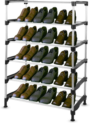 LEOPAX 6-Tier Adjustable Shoe Storage Organizer Heavy Duty Iron Freestanding Shoe Stand Metal Shoe Stand(Black, 6 Shelves, DIY(Do-It-Yourself))