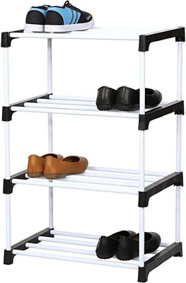 BAE 4 layer strong PVC pipe shoe stand Plastic Shoe Stand(BLACK, 4 Shelves, DIY(Do-It-Yourself))