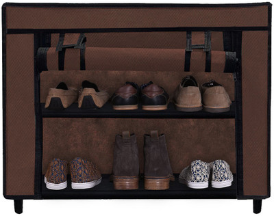 RAXON WORLD Metal Collapsible Shoe Stand(BROWN, 2 Shelves, DIY(Do-It-Yourself))