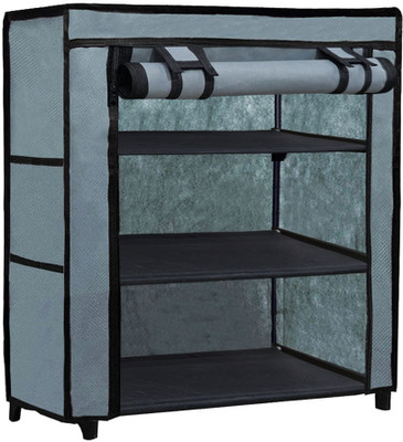 URBAN CHOICE Metal Collapsible Shoe Stand(GREY, 3 Shelves, DIY(Do-It-Yourself))