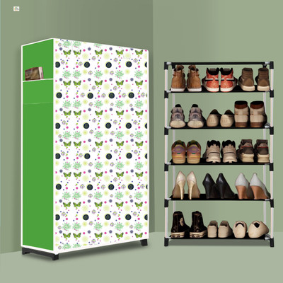 POOWEREST 5 Tier Foldable Shoe Rack – Space Saver, Universal for Entry, Bedroom & Balcony Plastic Collapsible Shoe Stand(Butterfly Modern Print(A5), 5 Shelves, DIY(Do-It-Yourself))