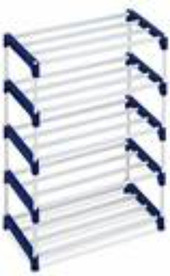 SRIRATNA Multi-Use 5-Layer PVC Plastic Rack for Indoor Storage Plastic Shoe Stand(blue, white, 5 Shelves, DIY(Do-It-Yourself))