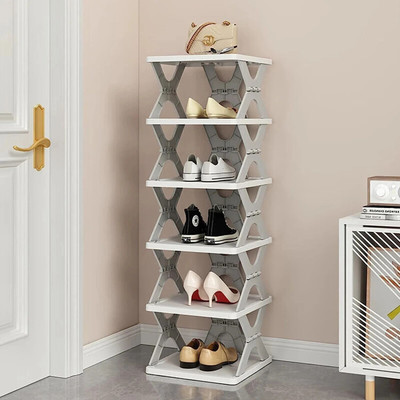COLVIX 6 Layer Shoe Rack X Design Lightweight Foldable Shoe Cabinet Storage For Home Plastic Shoe Stand(MULTI COLOUR, 6 Shelves, Pre-assembled)