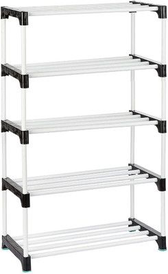 OGESS Plastic Shoe Stand(WHITE, 5 Shelves, DIY(Do-It-Yourself))