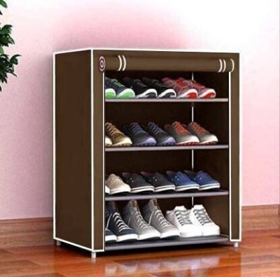 Rudra Plastic Collapsible Shoe Stand(4 Shelves, DIY(Do-It-Yourself))