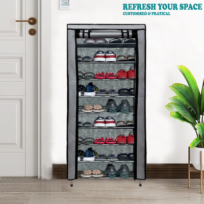 GlowSilk Metal Shoe Stand(Grey, 9 Shelves, DIY(Do-It-Yourself))