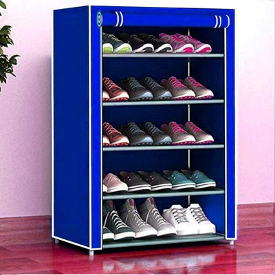 DEEPAK Metal Collapsible Shoe Stand(blue, 5 Shelves, DIY(Do-It-Yourself))