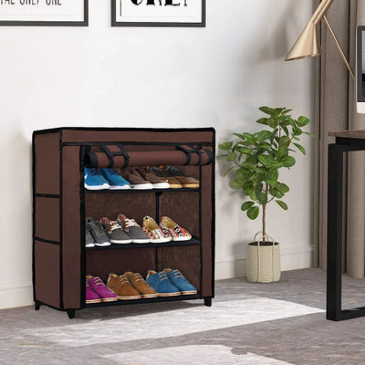 URBAN CHOICE Metal Collapsible Shoe Stand(BROWN, 3 Shelves, DIY(Do-It-Yourself))