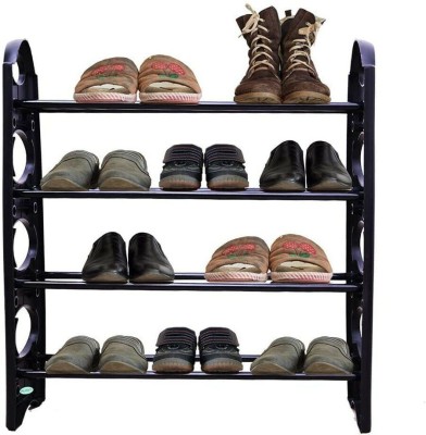 deepak enterprises Saklak 12 Pair Plastic Shoe Stand Plastic, Metal Shoe Stand(Black, 4 Shelves, DIY(Do-It-Yourself))