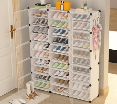 Keekos Plastic Shoe Rack(White, 10 Shelves, DIY(Do-It-Yourself))