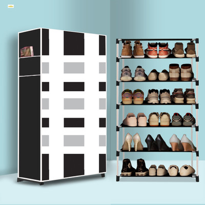 Palkolink 6 Tier Foldable Shoe Rack – Space Saver, Universal for Entry, Bedroom & Balcony Plastic Collapsible Shoe Stand(French Door Modern Printed(A6), 6 Shelves, DIY(Do-It-Yourself))