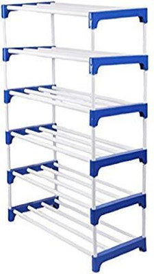 Mahadev Trading Plastic Shoe Stand(BLUE, 6 Shelves, DIY(Do-It-Yourself))