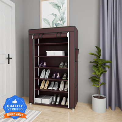 Flipkart Perfect Homes Studio Plastic Collapsible Shoe Stand(Brown, 6 Shelves, DIY(Do-It-Yourself))