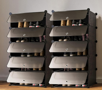 Keekos PP Collapsible Wardrobe(Finish Color - Deep Black_10, DIY(Do-It-Yourself))