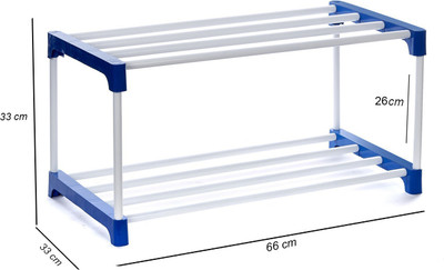 Dhani Creations Multipurpose Rack 2 steps Metal Collapsible Shoe Stand(White, 2 Shelves, DIY(Do-It-Yourself))