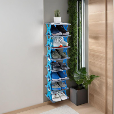 Pito SmartFold Shoes Rack - 6 Tier Heavy Duty Plastic Shoe Stand(Sky Blue, 6 Shelves, Pre-assembled)