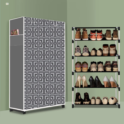 RJ CREATION 5 Tier Foldable Shoe Rack – Space Saver, Universal for Entry, Bedroom & Balcony Plastic Shoe Stand(Cabinet Modern Print(A5), 5 Shelves, DIY(Do-It-Yourself))