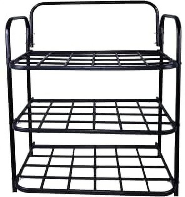 Mahadev Kart New DIY Shoe Stand For Door And Kitchen Plastic, Metal Collapsible Shoe Stand(Black, 3 Shelves, DIY(Do-It-Yourself))