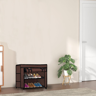 KOnline G_2L_BROWN Metal Shoe Rack(Brown, 2 Shelves, DIY(Do-It-Yourself))