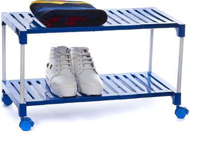 Dhani Creations shoe_rack Metal Collapsible Shoe Stand(blue, 2 Shelves, DIY(Do-It-Yourself))