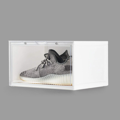 Sampri Plastic Sneaker Containers Bins Portable Storage Organizer Space Saving Foldable Plastic Shoe Rack(White, 1 Shelves, DIY(Do-It-Yourself))