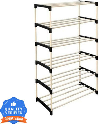 BRANTOX 6 layer Plastic PIPE SHOE STAND Plastic Shoe Stand(Black, 6 Shelves, DIY(Do-It-Yourself))