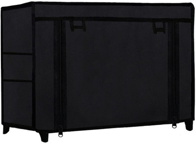 POWEREST Metal Collapsible Shoe Stand(BLACK, 2 Shelves, DIY(Do-It-Yourself))