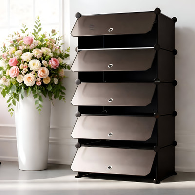 HG-FSVQ Portable 5 Layer Foldable Shoe and Utility Storage Rack with ...