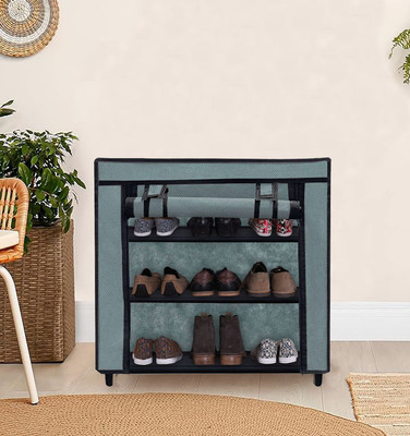 URBAN CHOICE Metal Collapsible Shoe Stand(GREY, 3 Shelves, DIY(Do-It-Yourself))
